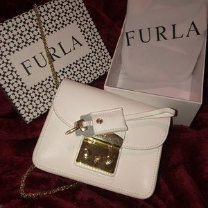 White Furla Metropolis Mini Body Bag